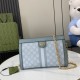 GUCCI Ophidia Small Chain Strap Shoulder Bag - Dusty Blue GG Supreme