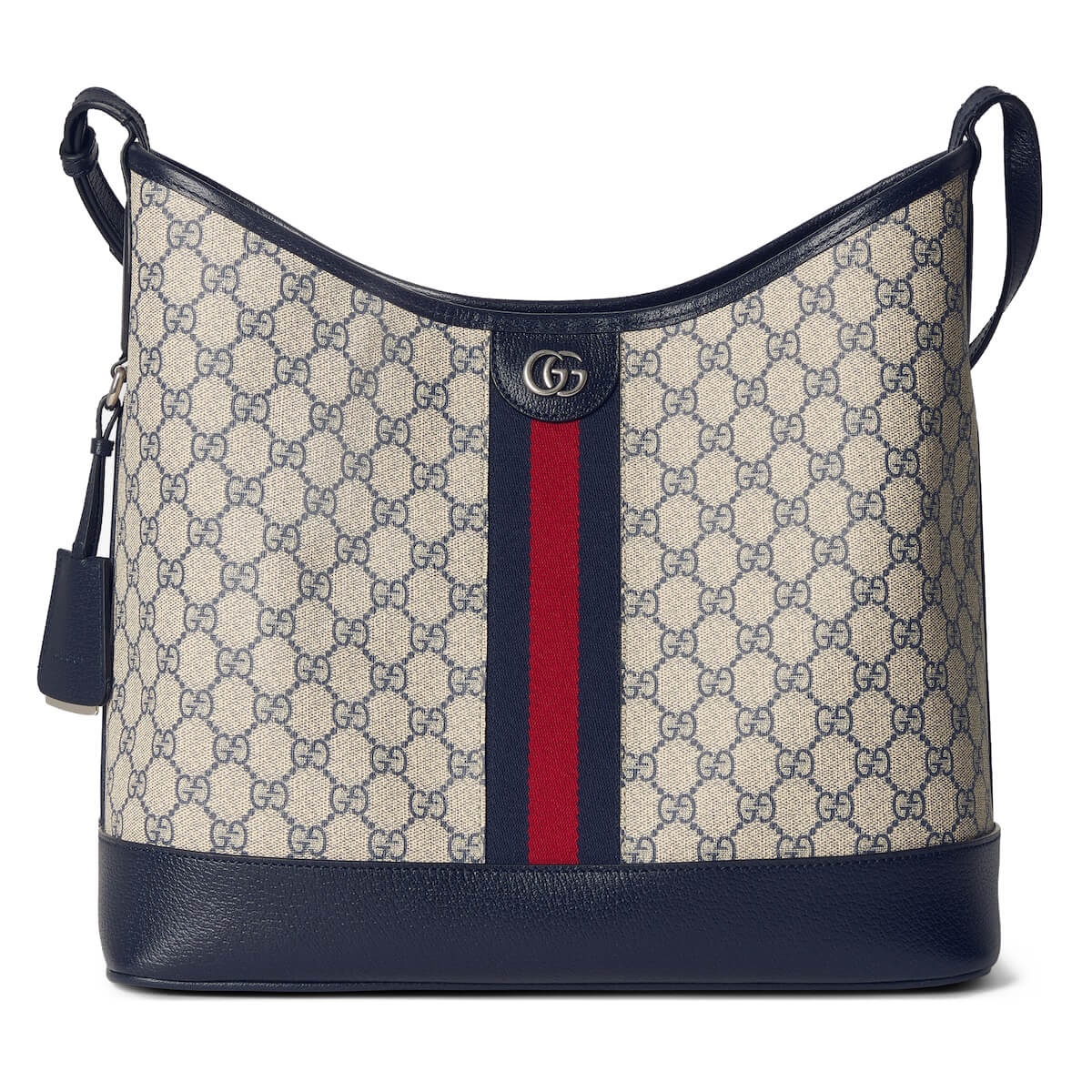 GUCCI Ophidia Medium Shoulder Bag - Beige and Blue GG Supreme