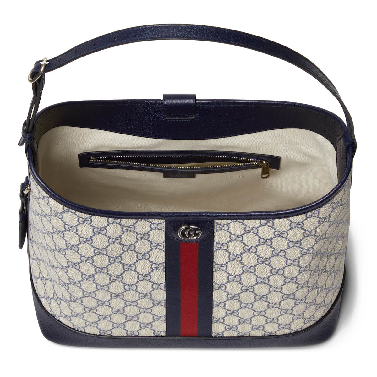 GUCCI Ophidia Medium Shoulder Bag - Beige and Blue GG Supreme