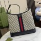 GUCCI Ophidia Medium Shoulder Bag - Beige and Blue GG Supreme