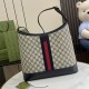 GUCCI Ophidia Medium Shoulder Bag - Beige and Blue GG Supreme