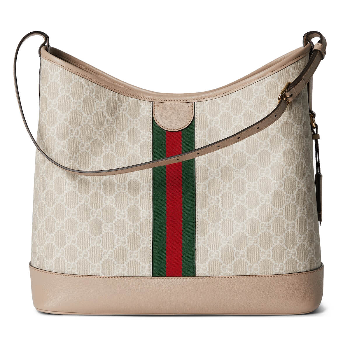 GUCCI Ophidia Medium Shoulder Bag - Beige and White GG Supreme