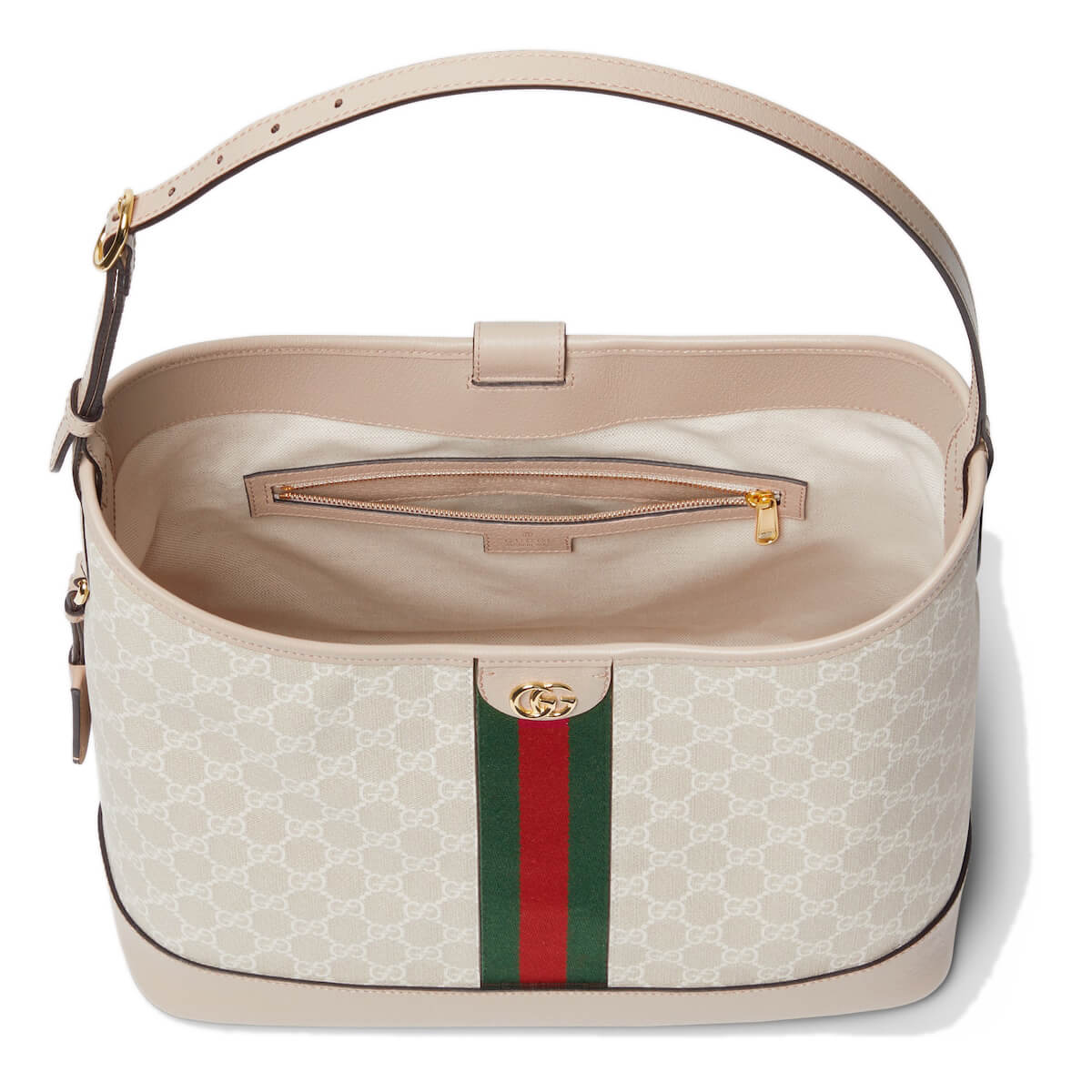 GUCCI Ophidia Medium Shoulder Bag - Beige and White GG Supreme