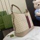 GUCCI Ophidia Medium Shoulder Bag - Beige and White GG Supreme