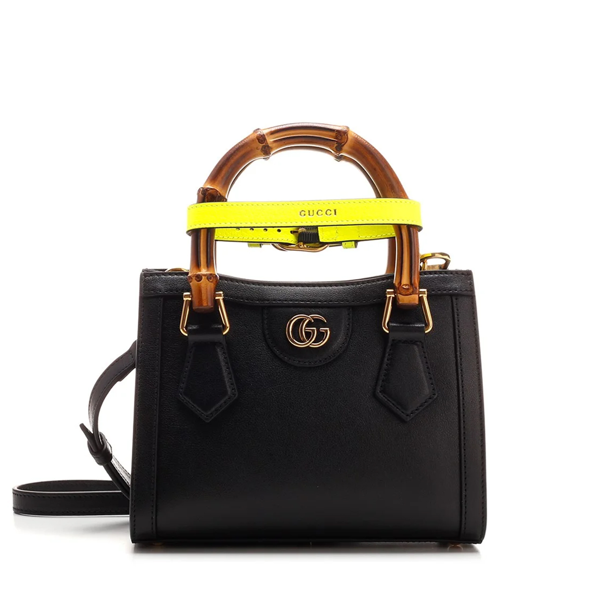 GUCCI Diana Mini Tote Bag - Black Leather