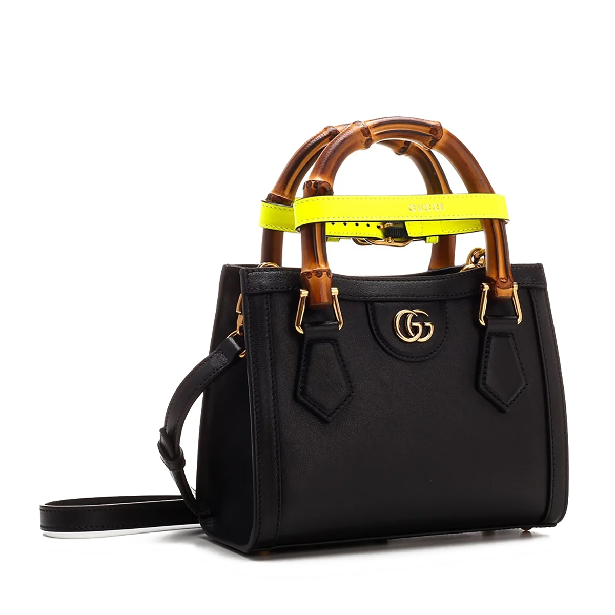 GUCCI Diana Mini Tote Bag - Black Leather