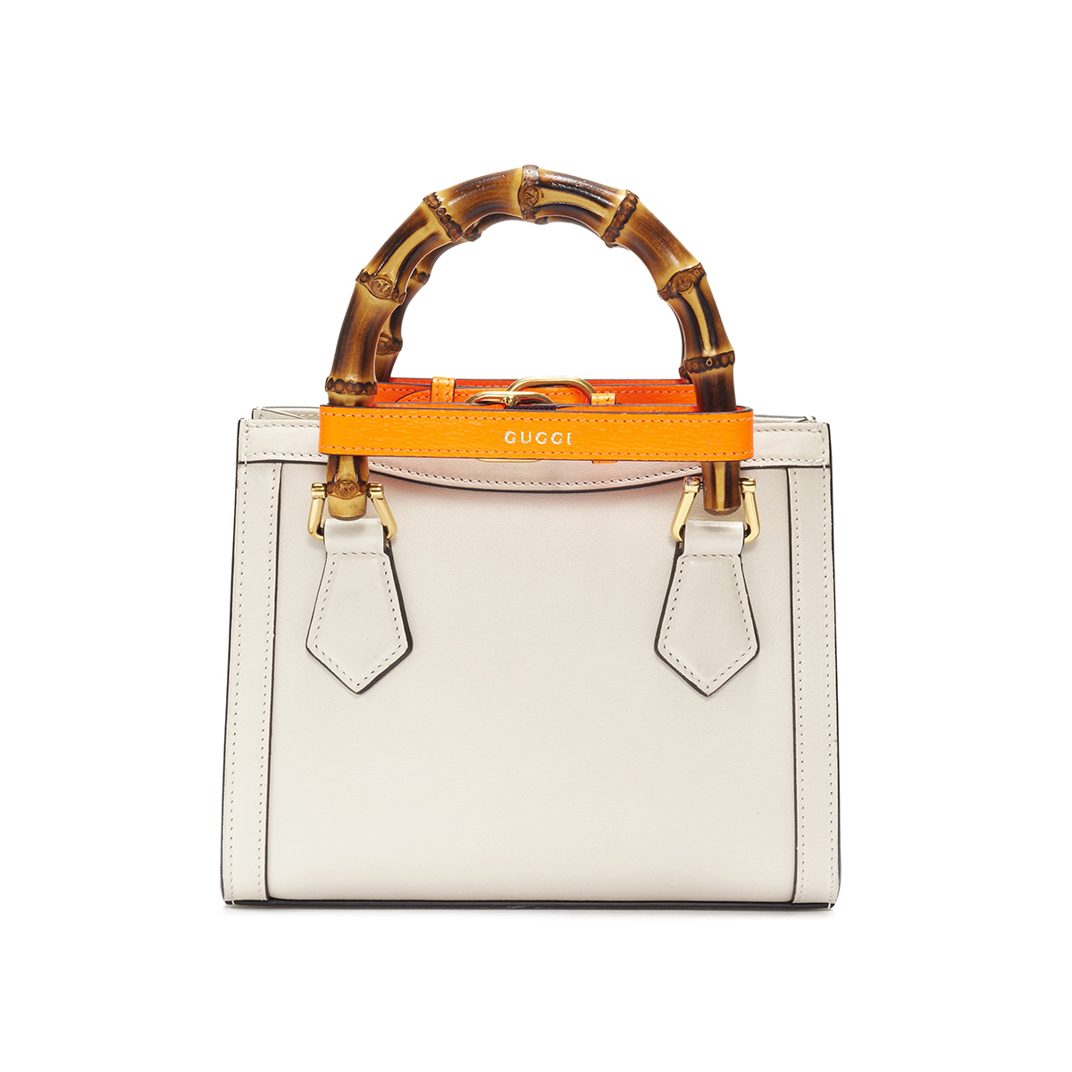 GUCCI Diana Mini Tote Bag - White Leather