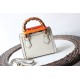 GUCCI Diana Mini Tote Bag - White Leather