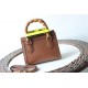 GUCCI Diana Mini Tote Bag - Brown Leather