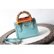 GUCCI Diana Mini Tote Bag - Blue Leather