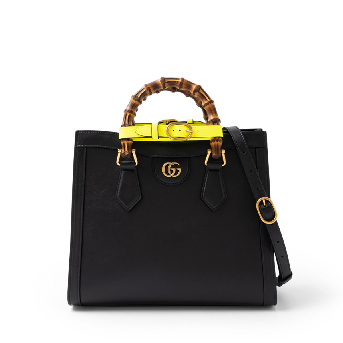 GUCCI Diana Small Tote Bag - Black Leather