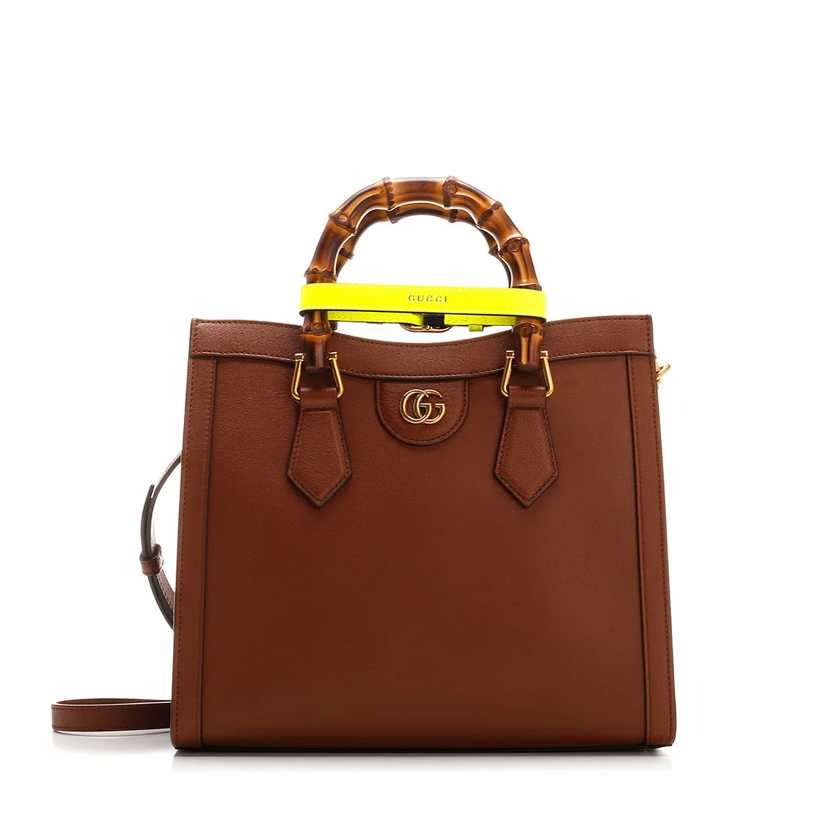 GUCCI Diana Small Tote Bag - Brown Leather