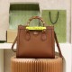 GUCCI Diana Small Tote Bag - Brown Leather