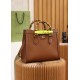 GUCCI Diana Small Tote Bag - Brown Leather