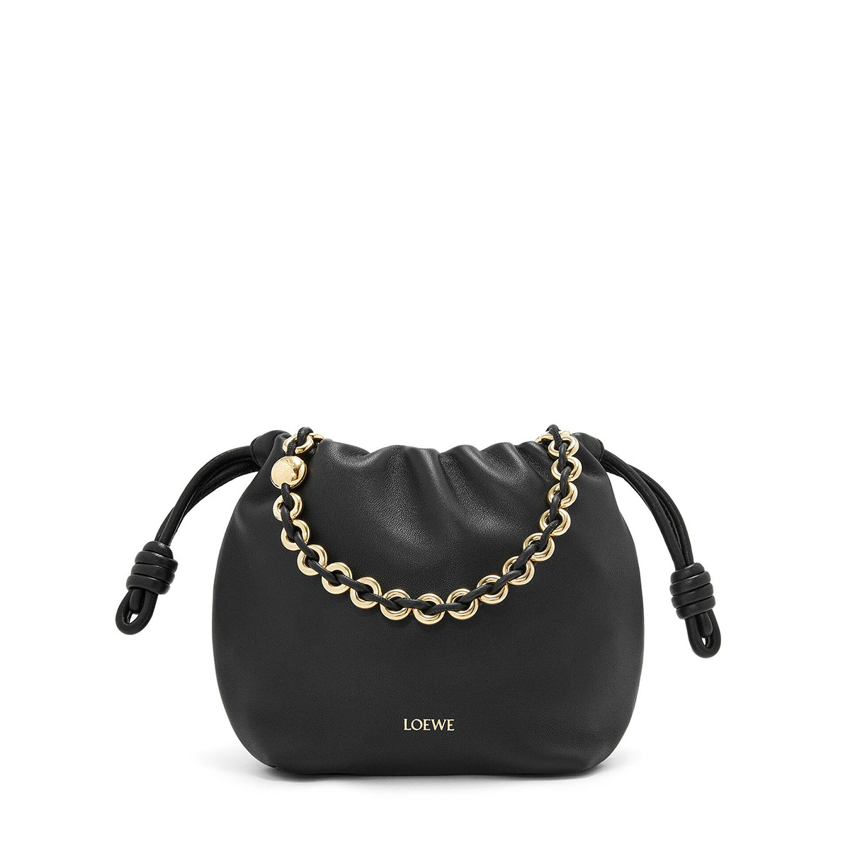 LOEWE Mini Flamenco Purse Bag In Mellow Nappa Lambskin - Black