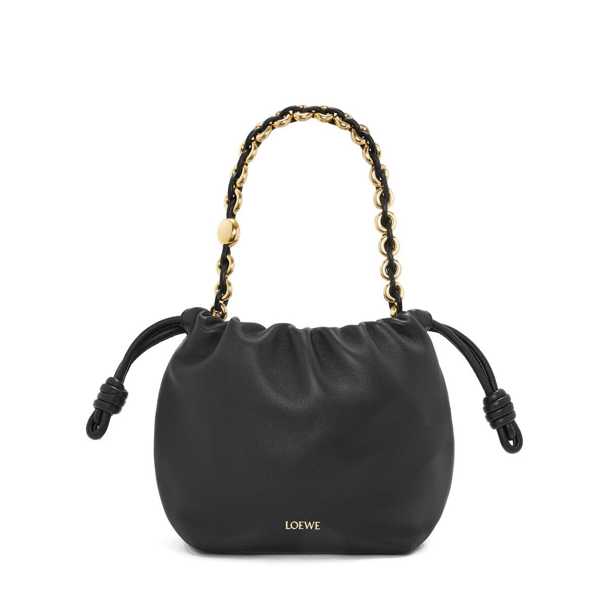 LOEWE Mini Flamenco Purse Bag In Mellow Nappa Lambskin - Black