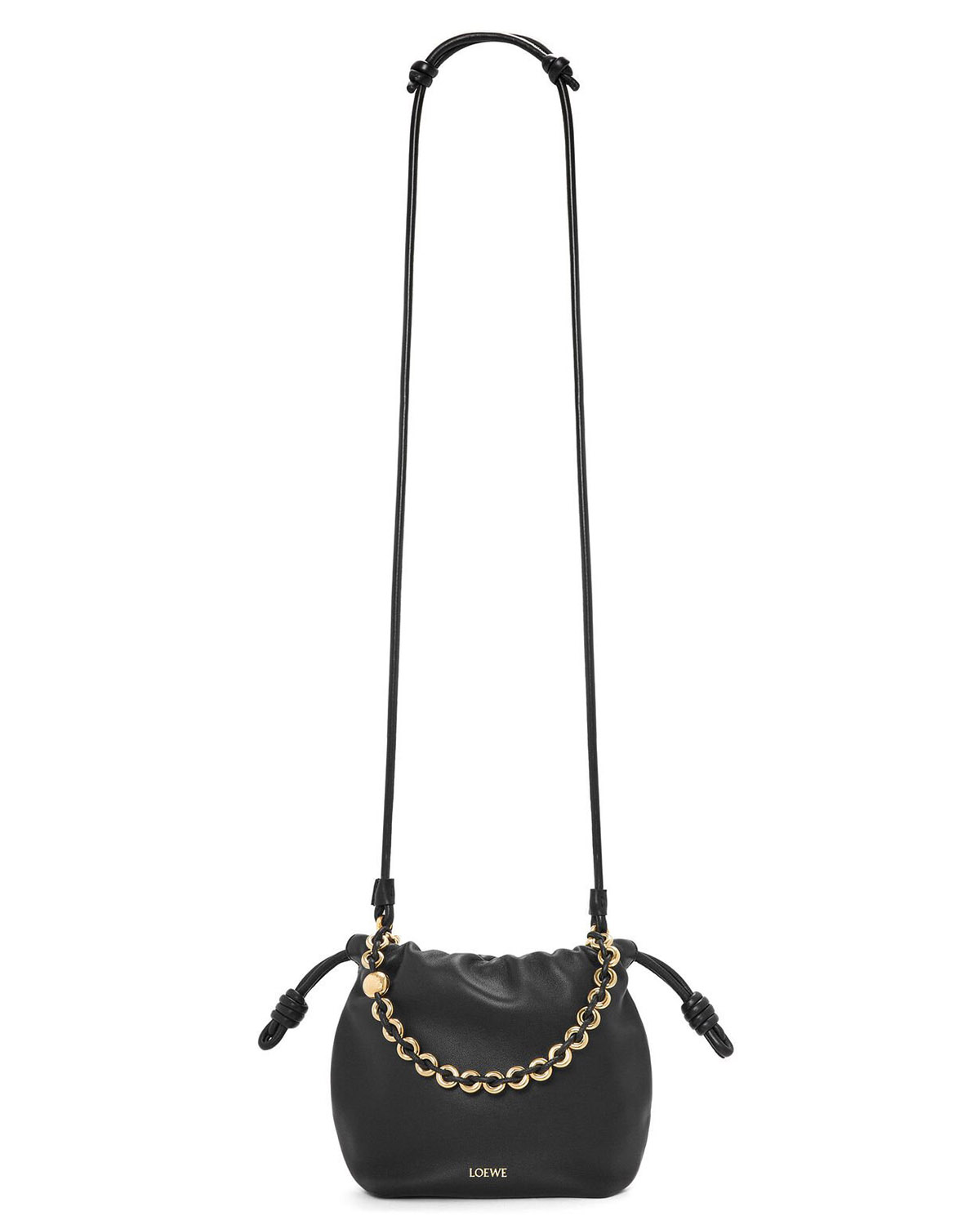 LOEWE Mini Flamenco Purse Bag In Mellow Nappa Lambskin - Black