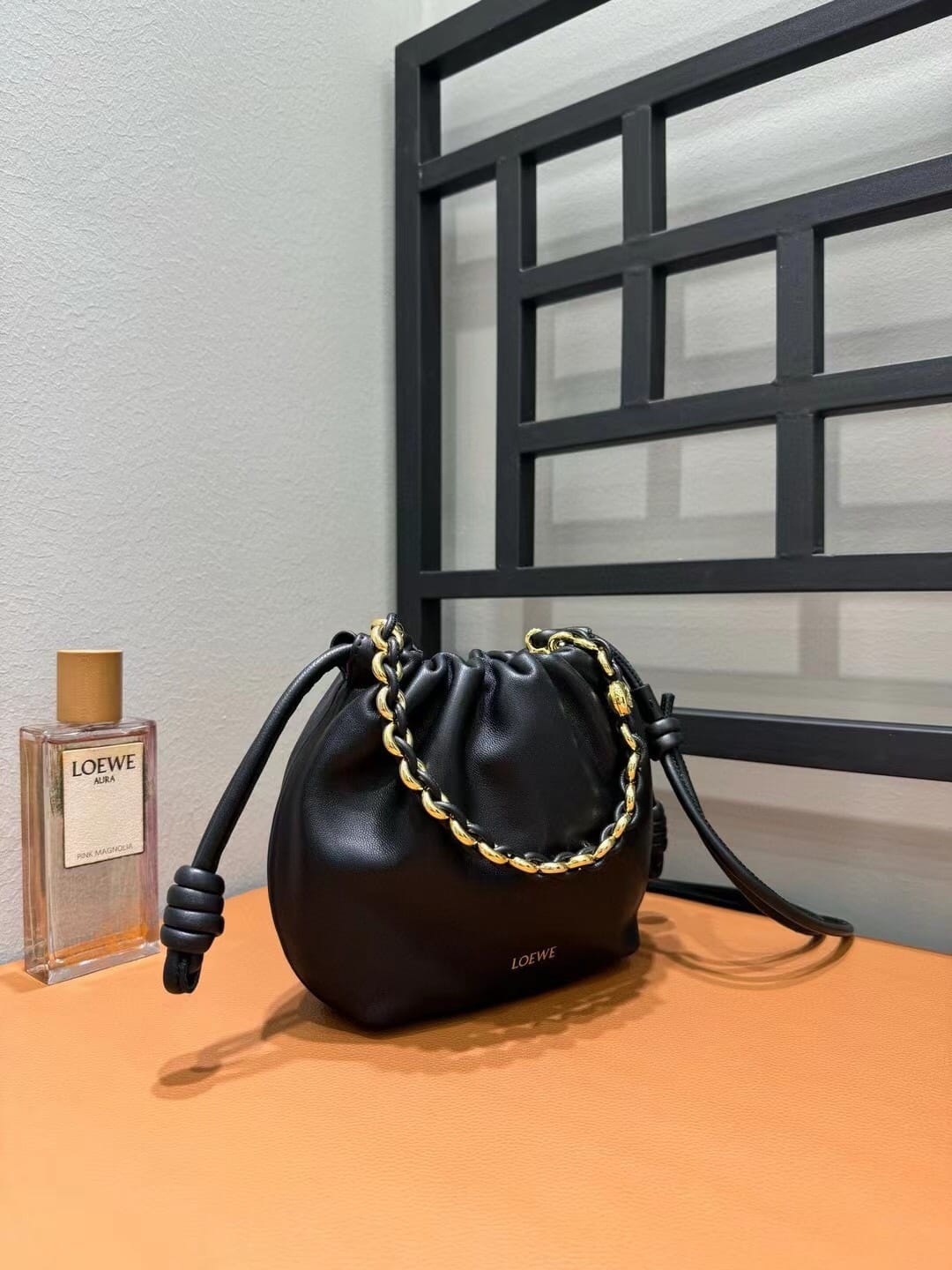 LOEWE Mini Flamenco Purse Bag In Mellow Nappa Lambskin - Black