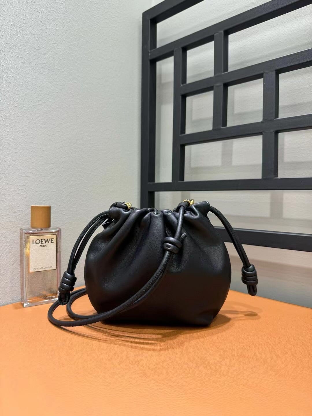 LOEWE Mini Flamenco Purse Bag In Mellow Nappa Lambskin - Black