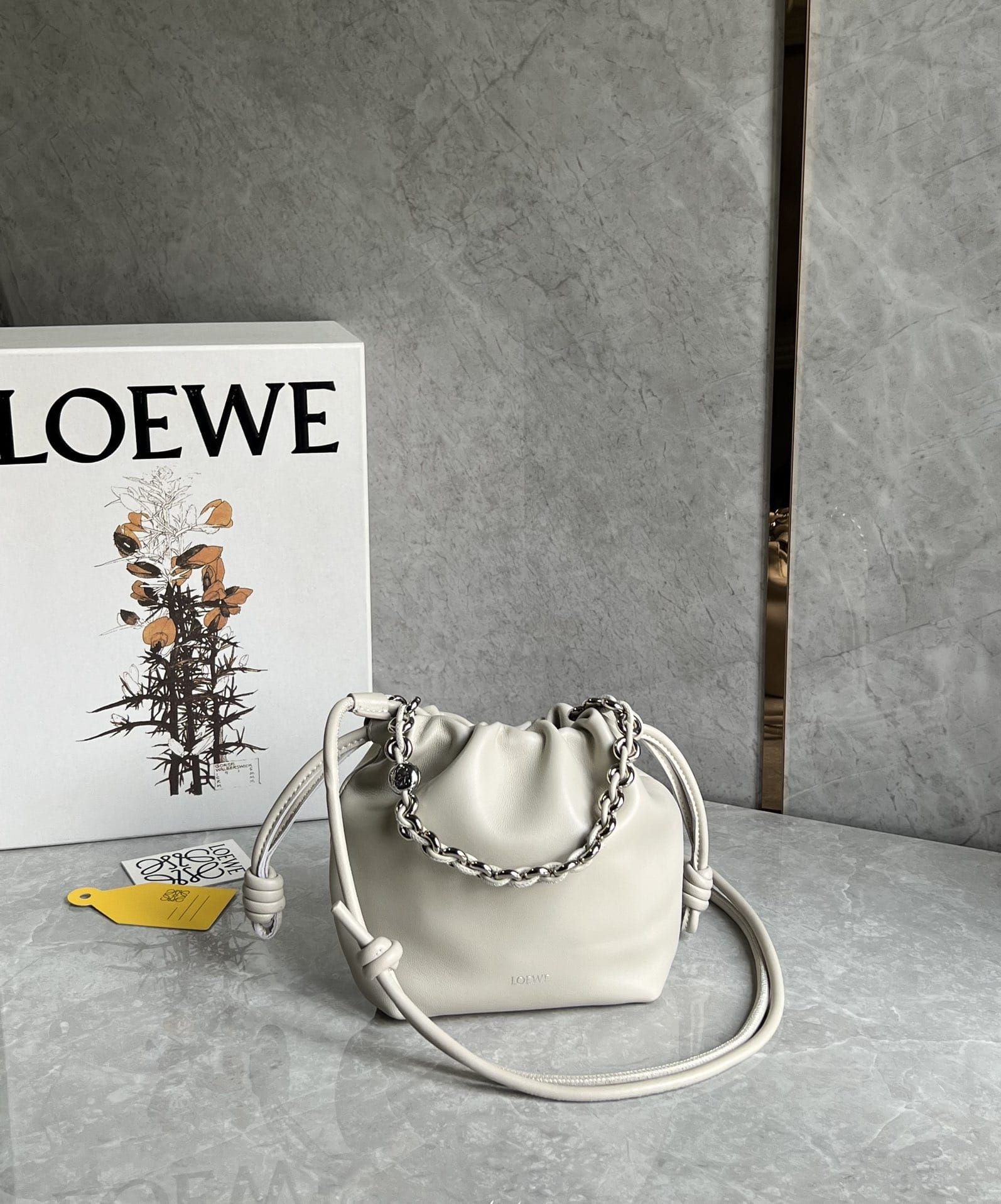 LOEWE Mini Flamenco Purse Bag In Mellow Nappa Lambskin - Sea Salt