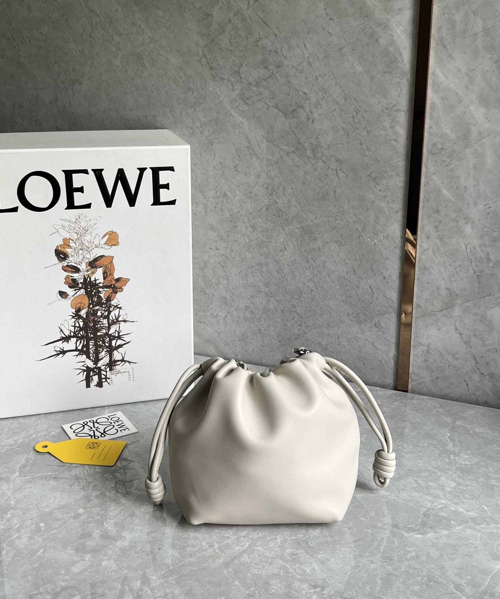 LOEWE Mini Flamenco Purse Bag In Mellow Nappa Lambskin - Sea Salt