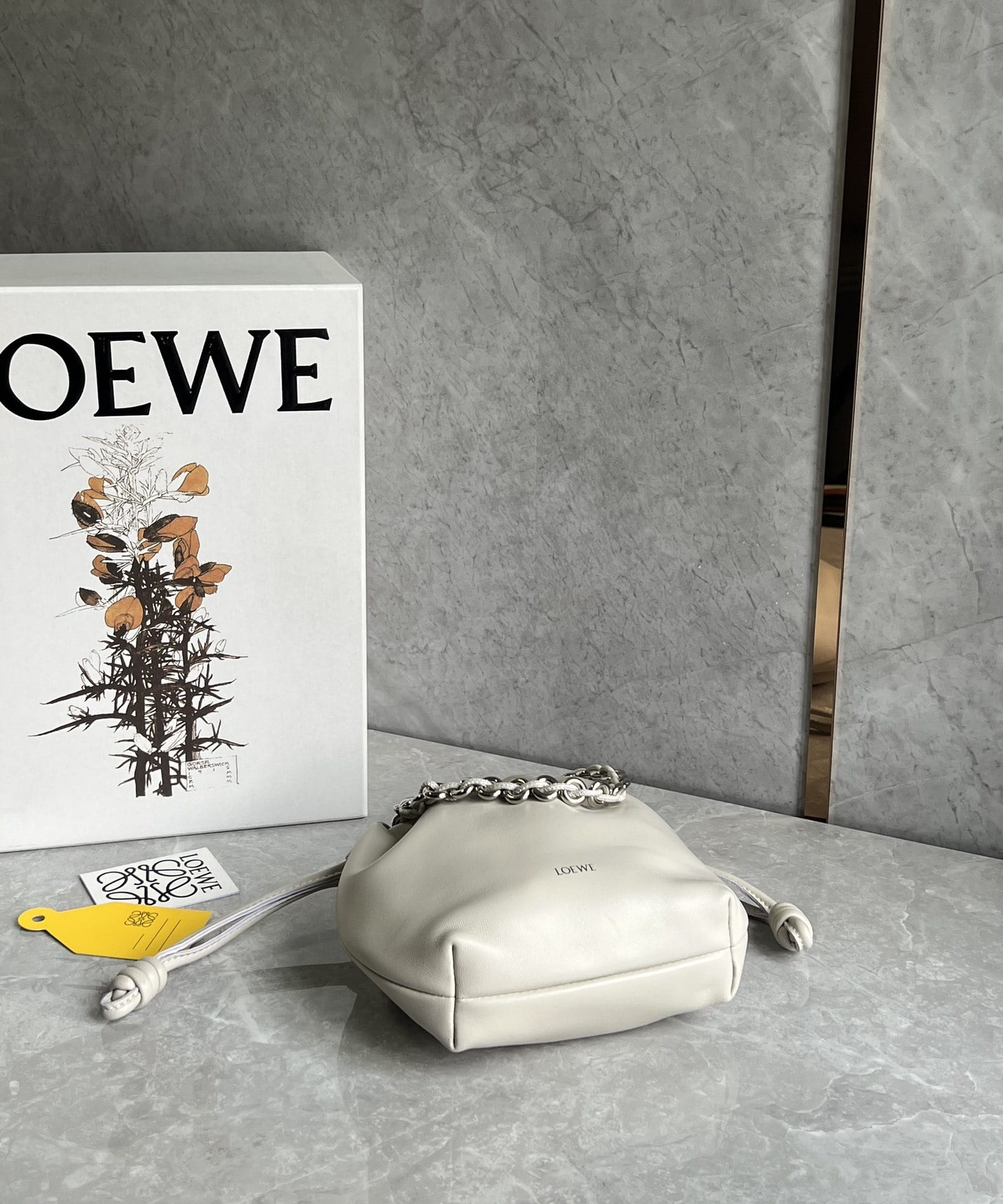 LOEWE Mini Flamenco Purse Bag In Mellow Nappa Lambskin - Sea Salt