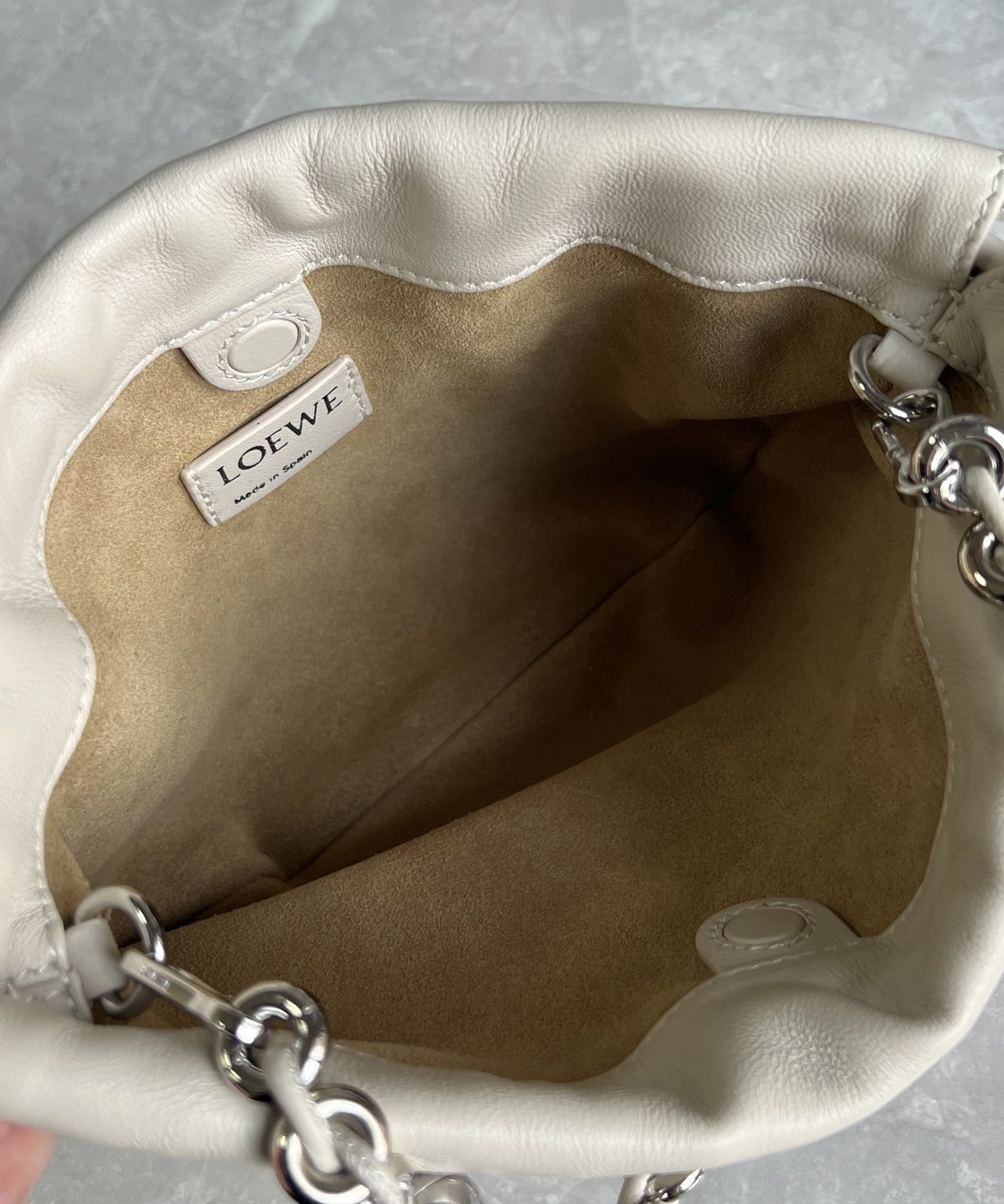 LOEWE Mini Flamenco Purse Bag In Mellow Nappa Lambskin - Sea Salt