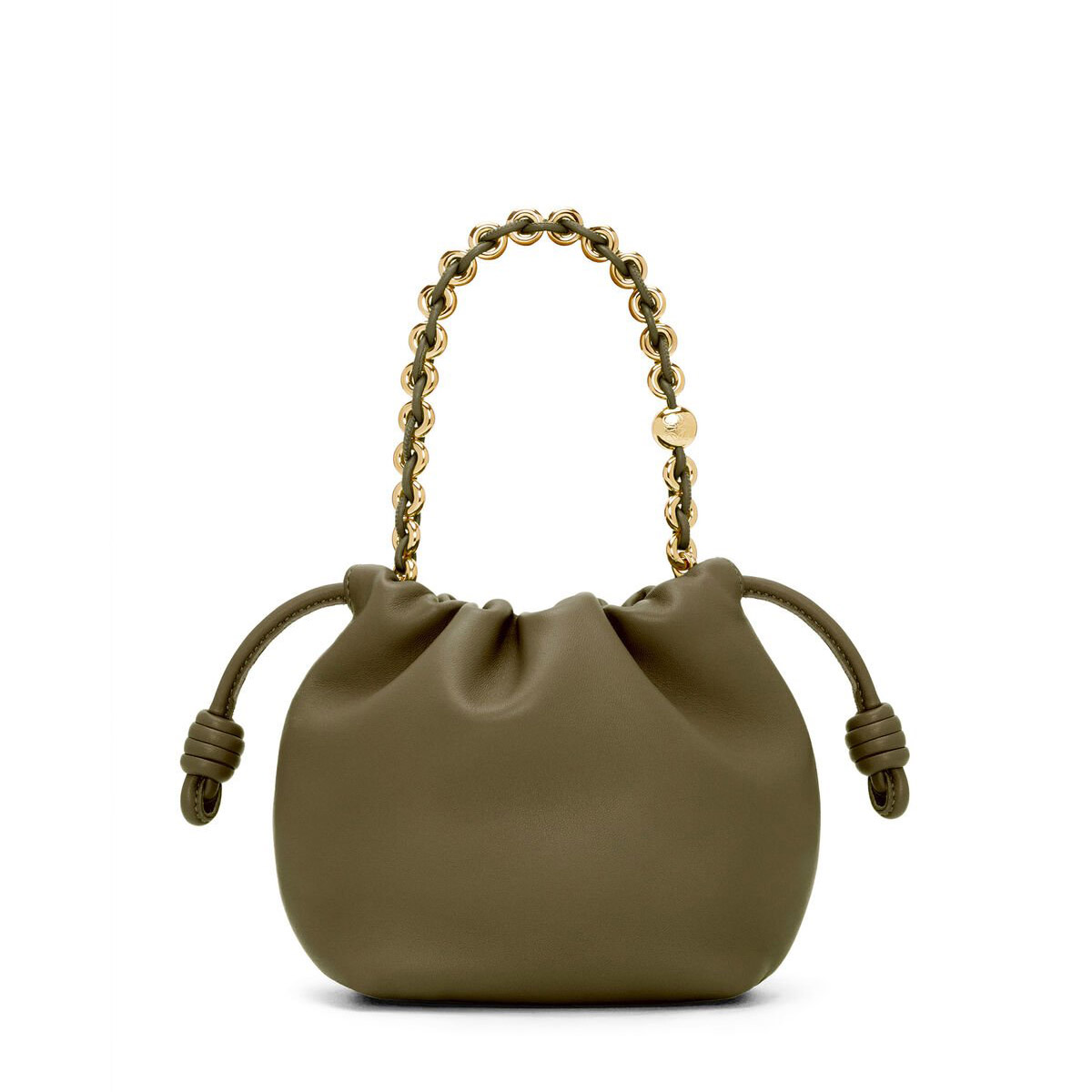 LOEWE Mini Flamenco Purse Bag In Mellow Nappa Lambskin - Dark Khaki Green