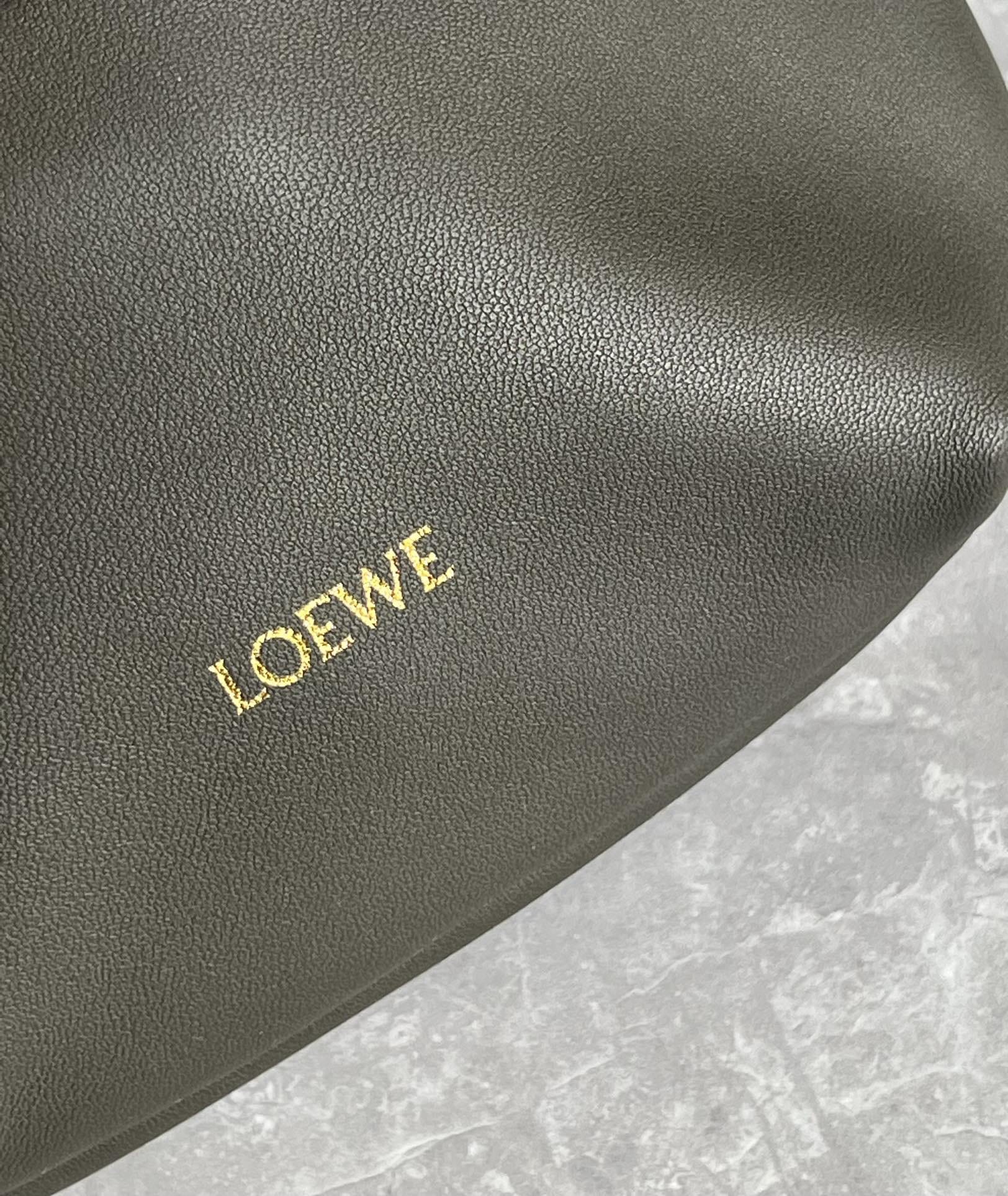 LOEWE Mini Flamenco Purse Bag In Mellow Nappa Lambskin - Dark Khaki Green