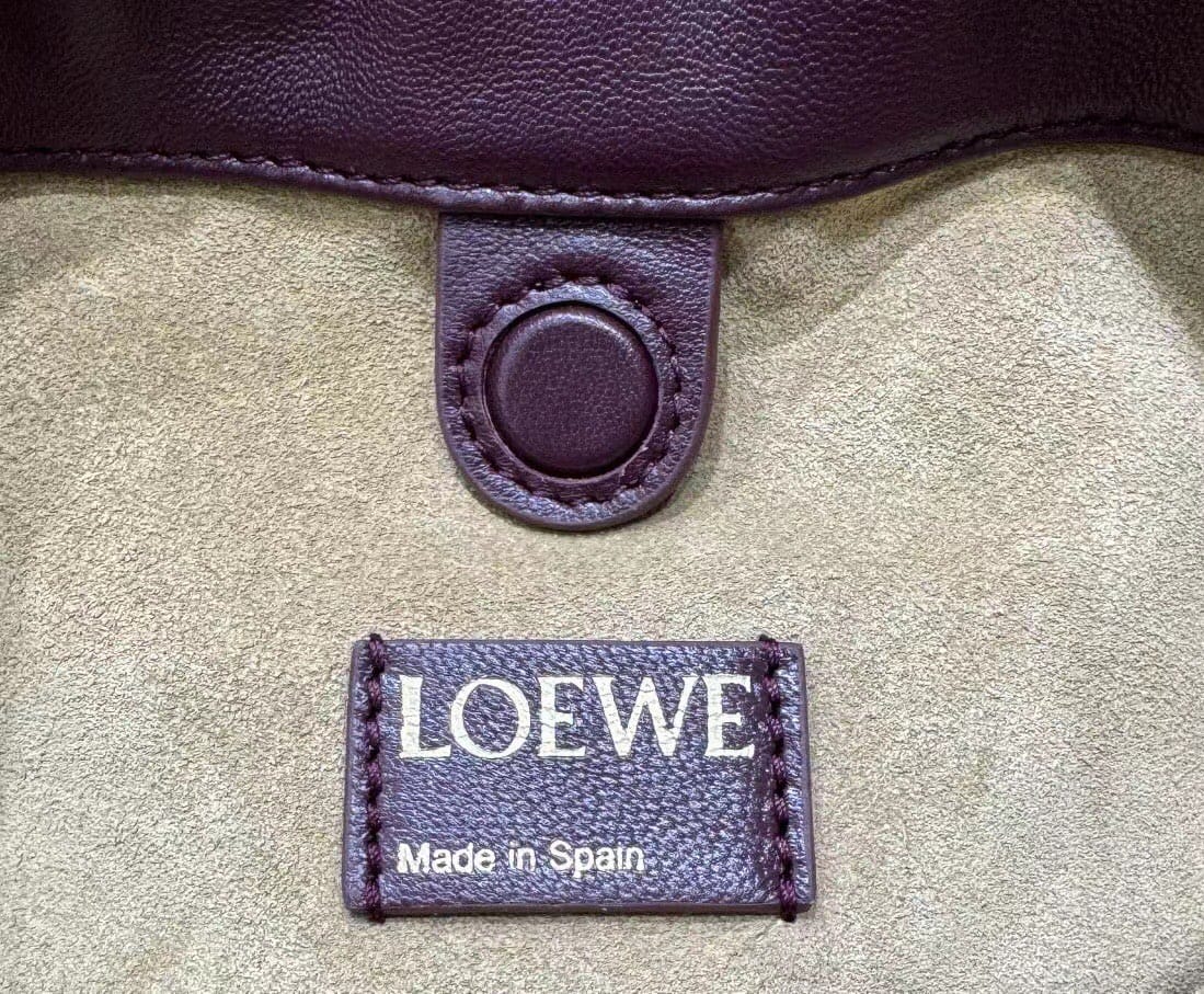 LOEWE Mini Flamenco Purse Bag In Mellow Nappa Lambskin - Dark Burgundy