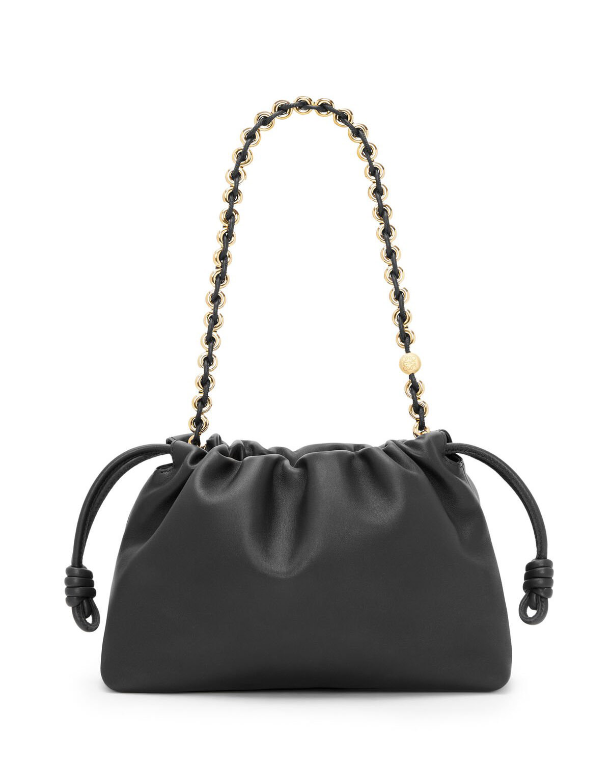 LOEWE Medium Flamenco Purse Bag In Mellow Nappa Lambskin - Black