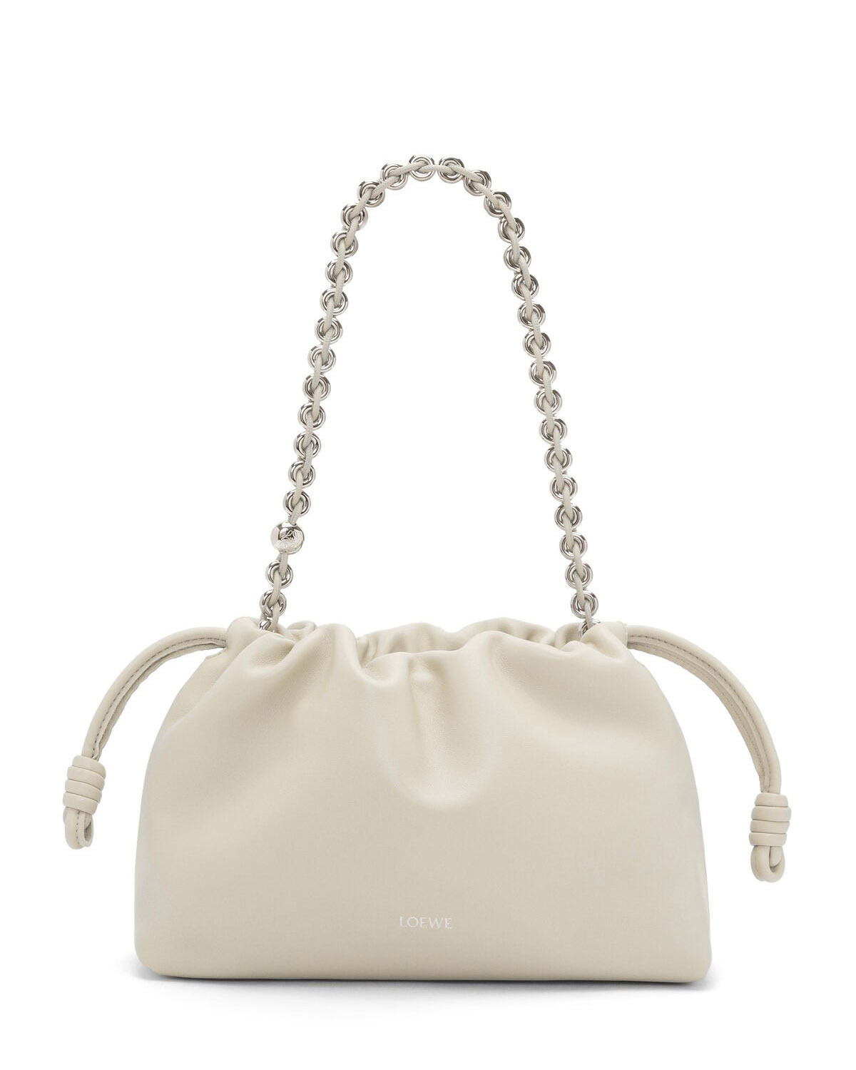 LOEWE Medium Flamenco Purse Bag In Mellow Nappa Lambskin - Sea Salt