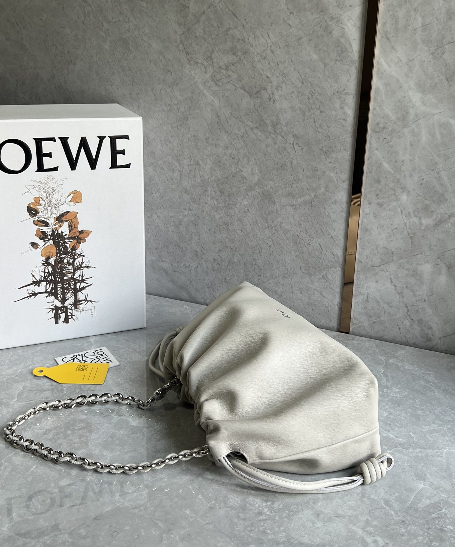 LOEWE Medium Flamenco Purse Bag In Mellow Nappa Lambskin - Sea Salt