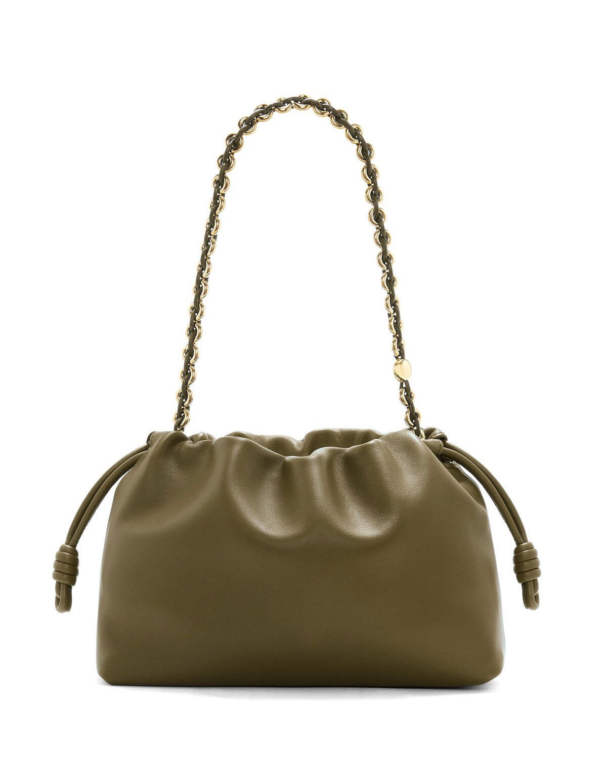 LOEWE Medium Flamenco Purse Bag In Mellow Nappa Lambskin - Dark Khaki Green