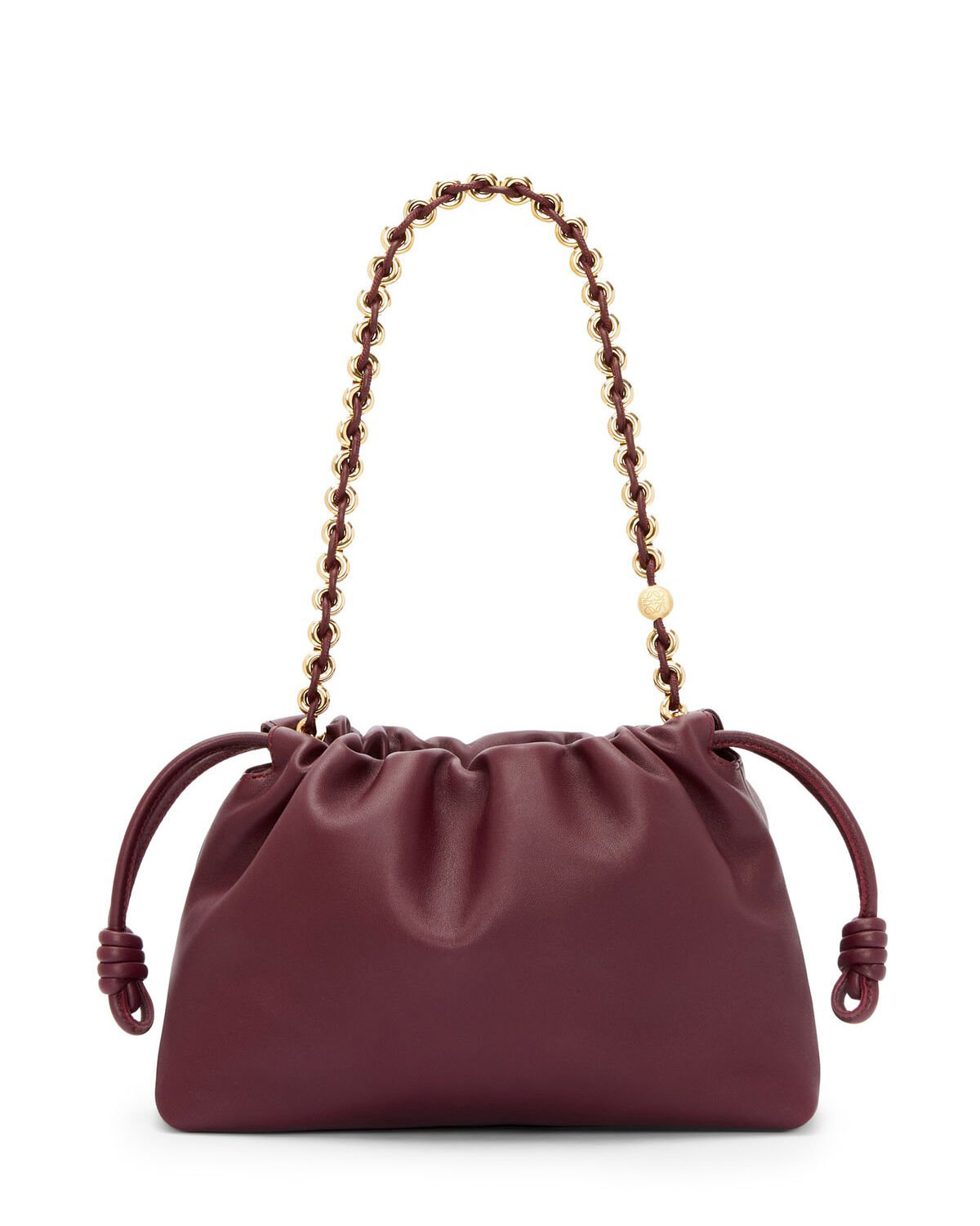 LOEWE Medium Flamenco Purse Bag In Mellow Nappa Lambskin - Dark Burgundy