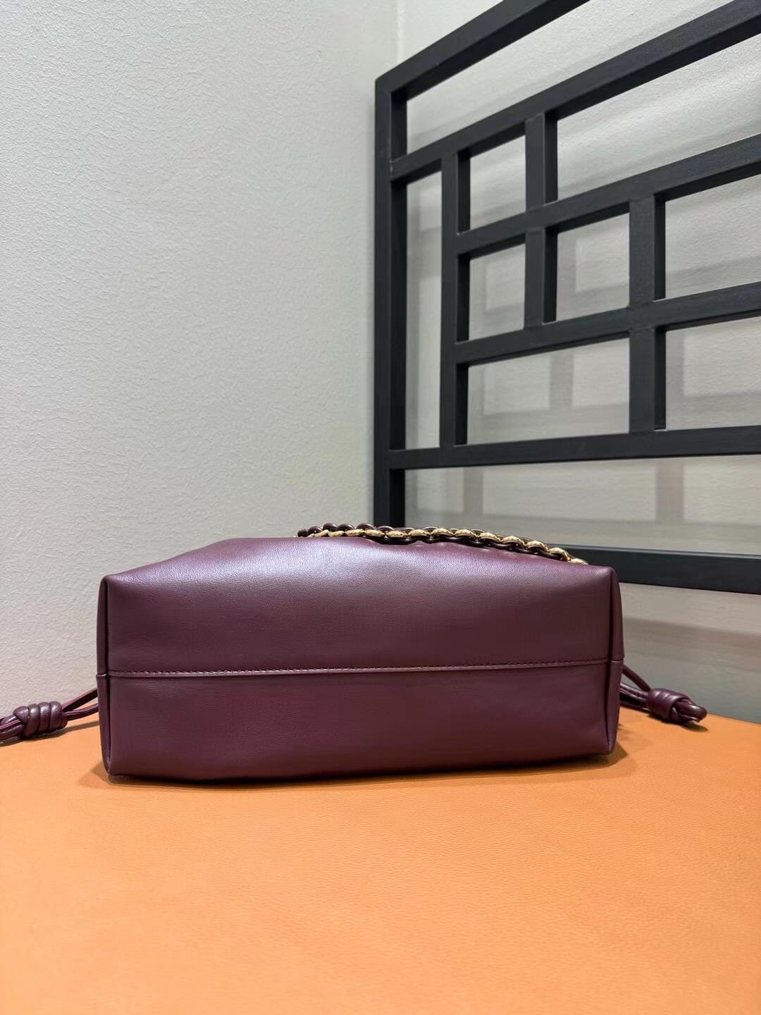 LOEWE Medium Flamenco Purse Bag In Mellow Nappa Lambskin - Dark Burgundy