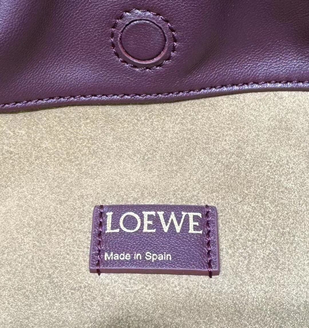 LOEWE Medium Flamenco Purse Bag In Mellow Nappa Lambskin - Dark Burgundy