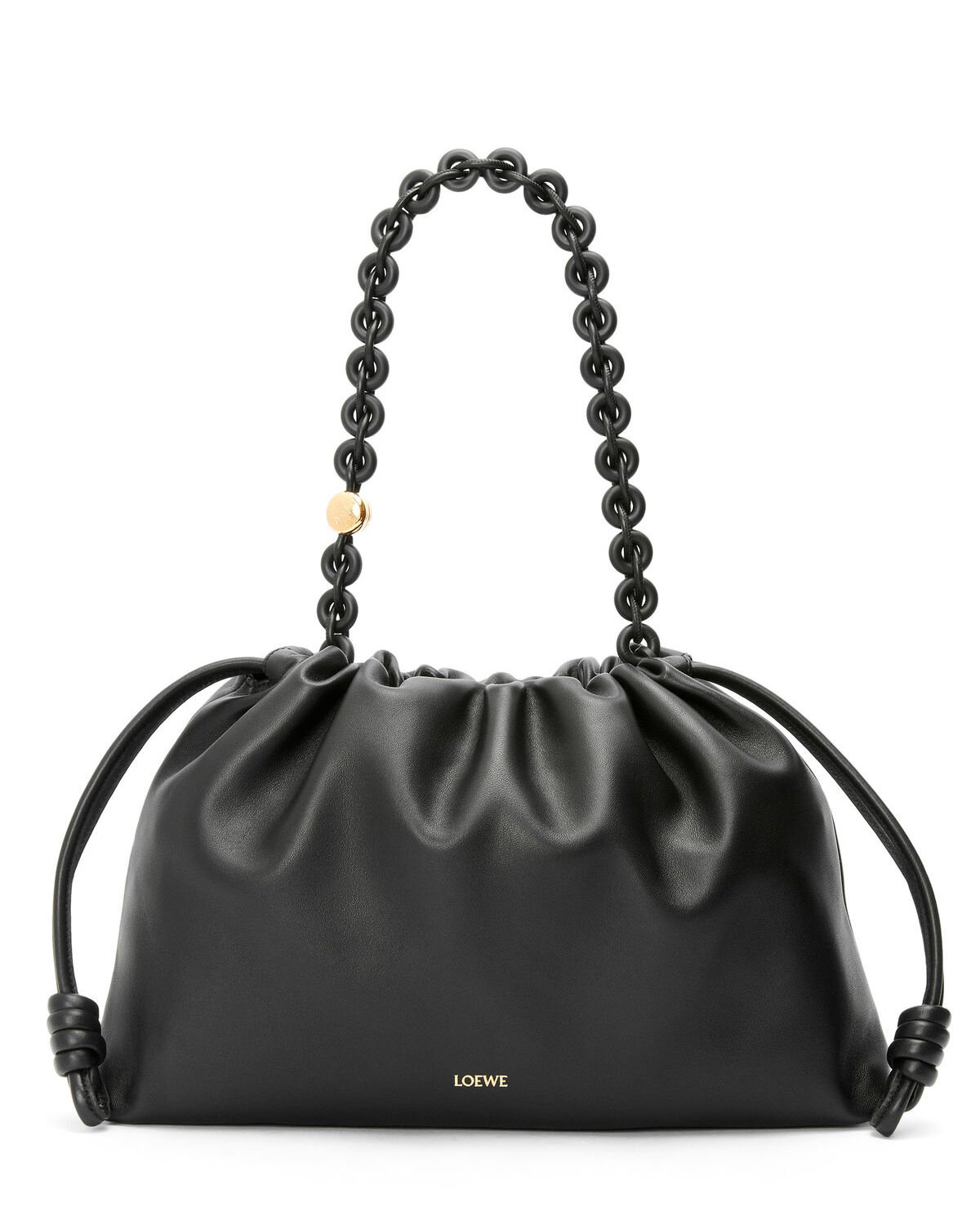 LOEWE Large Flamenco Purse Bag In Mellow Nappa Lambskin - Black