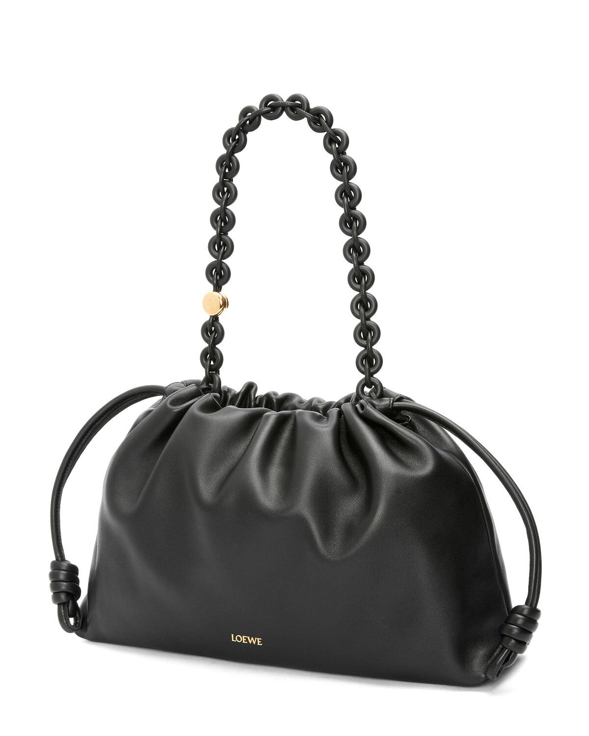 LOEWE Large Flamenco Purse Bag In Mellow Nappa Lambskin - Black