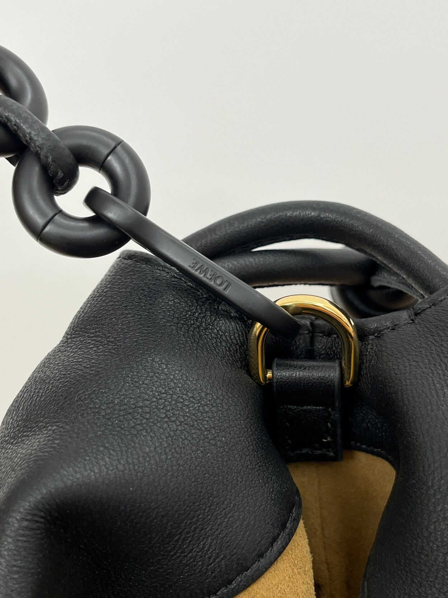 LOEWE Large Flamenco Purse Bag In Mellow Nappa Lambskin - Black