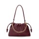 LOEWE Large Flamenco Purse Bag In Mellow Nappa Lambskin - Dark Burgundy