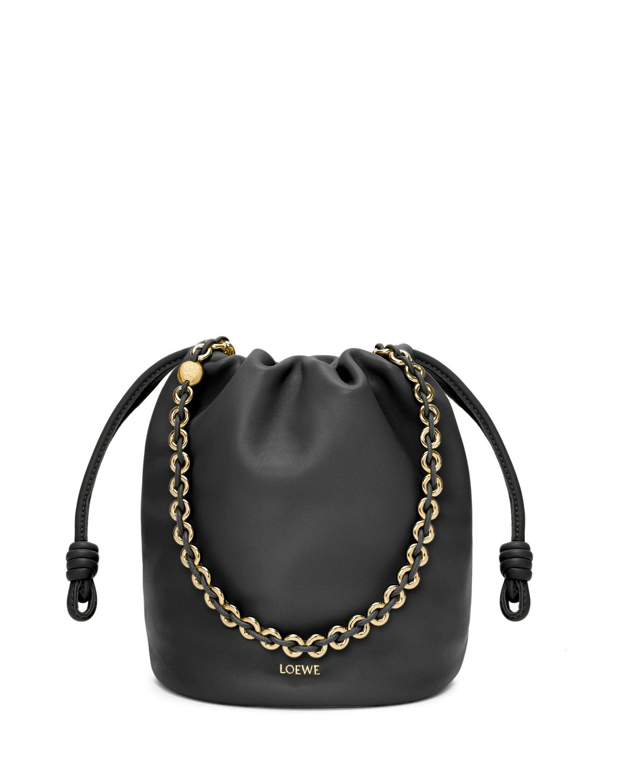 LOEWE Flamenco Purse Bucket In Mellow Nappa Lambskin - Black