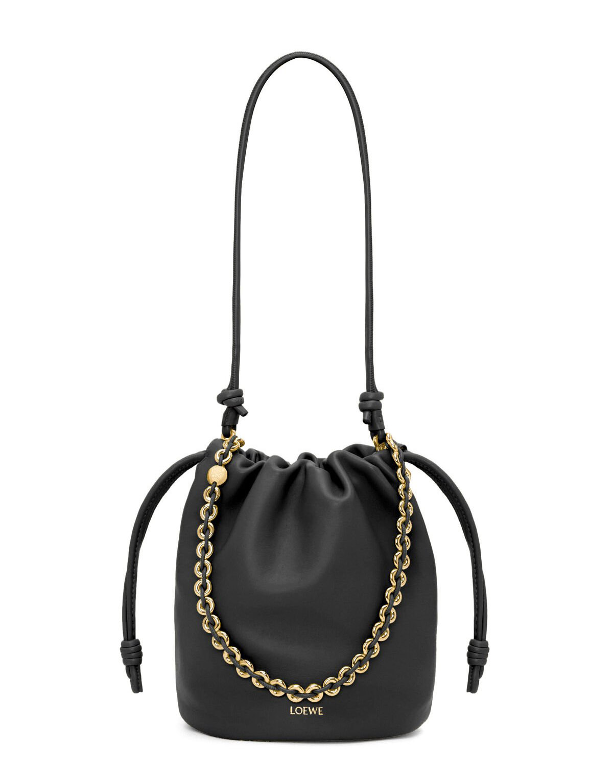 LOEWE Flamenco Purse Bucket In Mellow Nappa Lambskin - Black