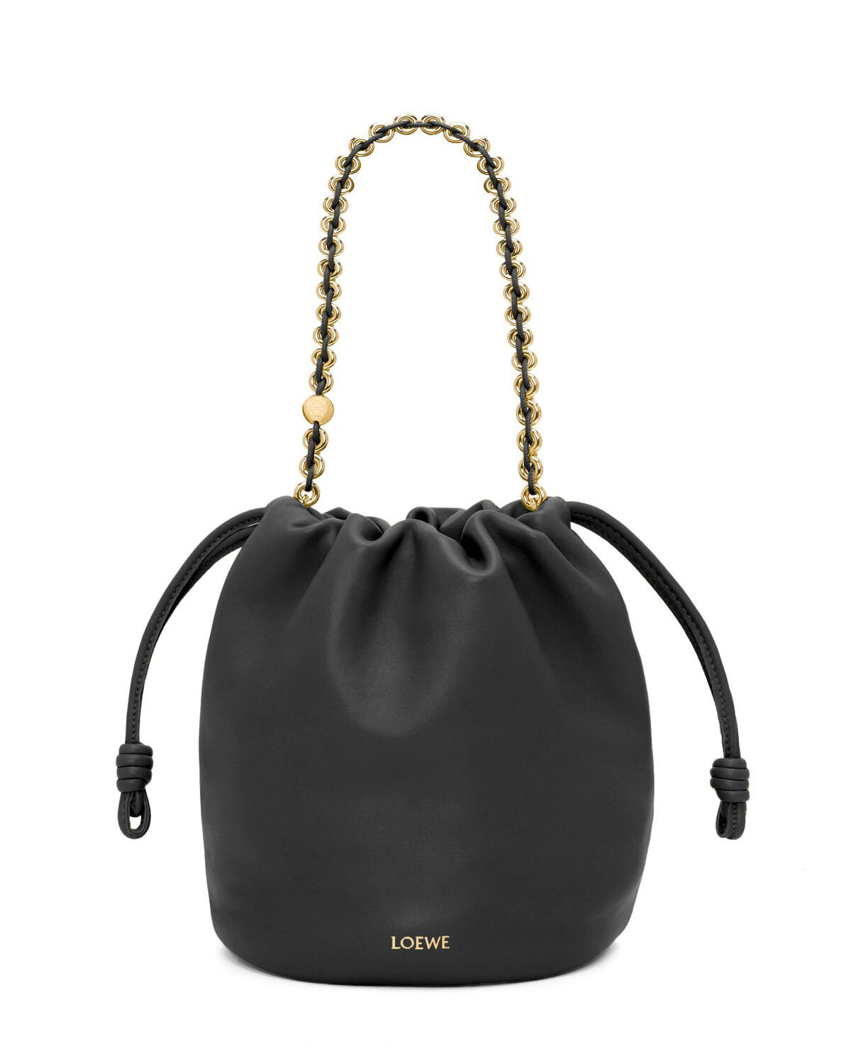 LOEWE Flamenco Purse Bucket In Mellow Nappa Lambskin - Black