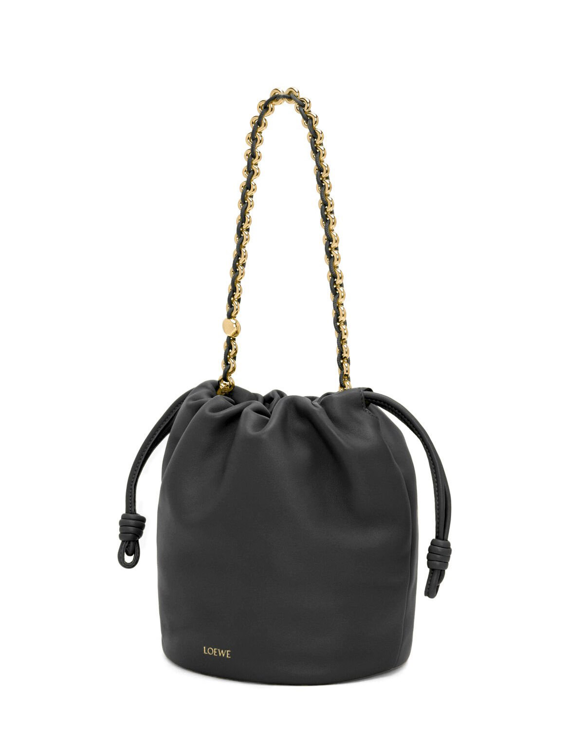 LOEWE Flamenco Purse Bucket In Mellow Nappa Lambskin - Black