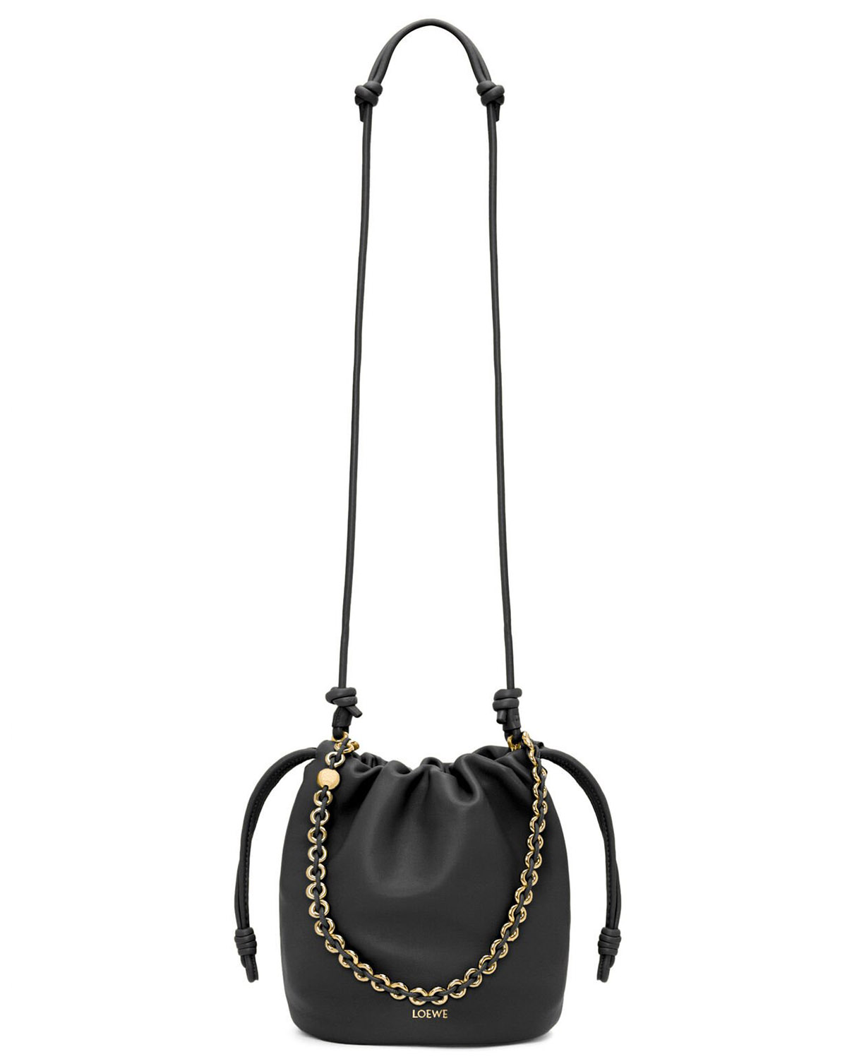 LOEWE Flamenco Purse Bucket In Mellow Nappa Lambskin - Black