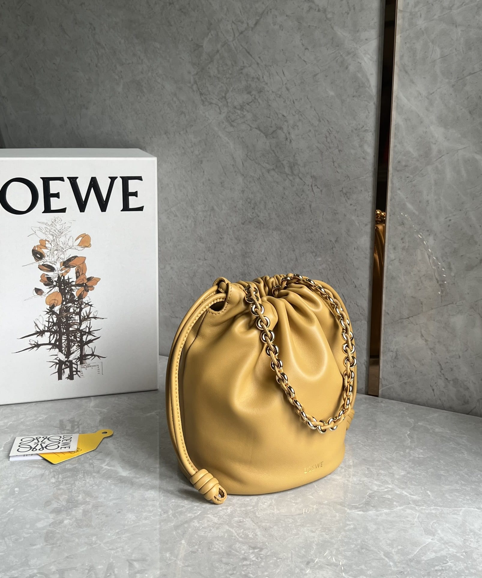 LOEWE Flamenco Purse Bucket In Mellow Nappa Lambskin - Sahara