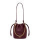 LOEWE Flamenco Purse Bucket In Mellow Nappa Lambskin - Dark Burgundy