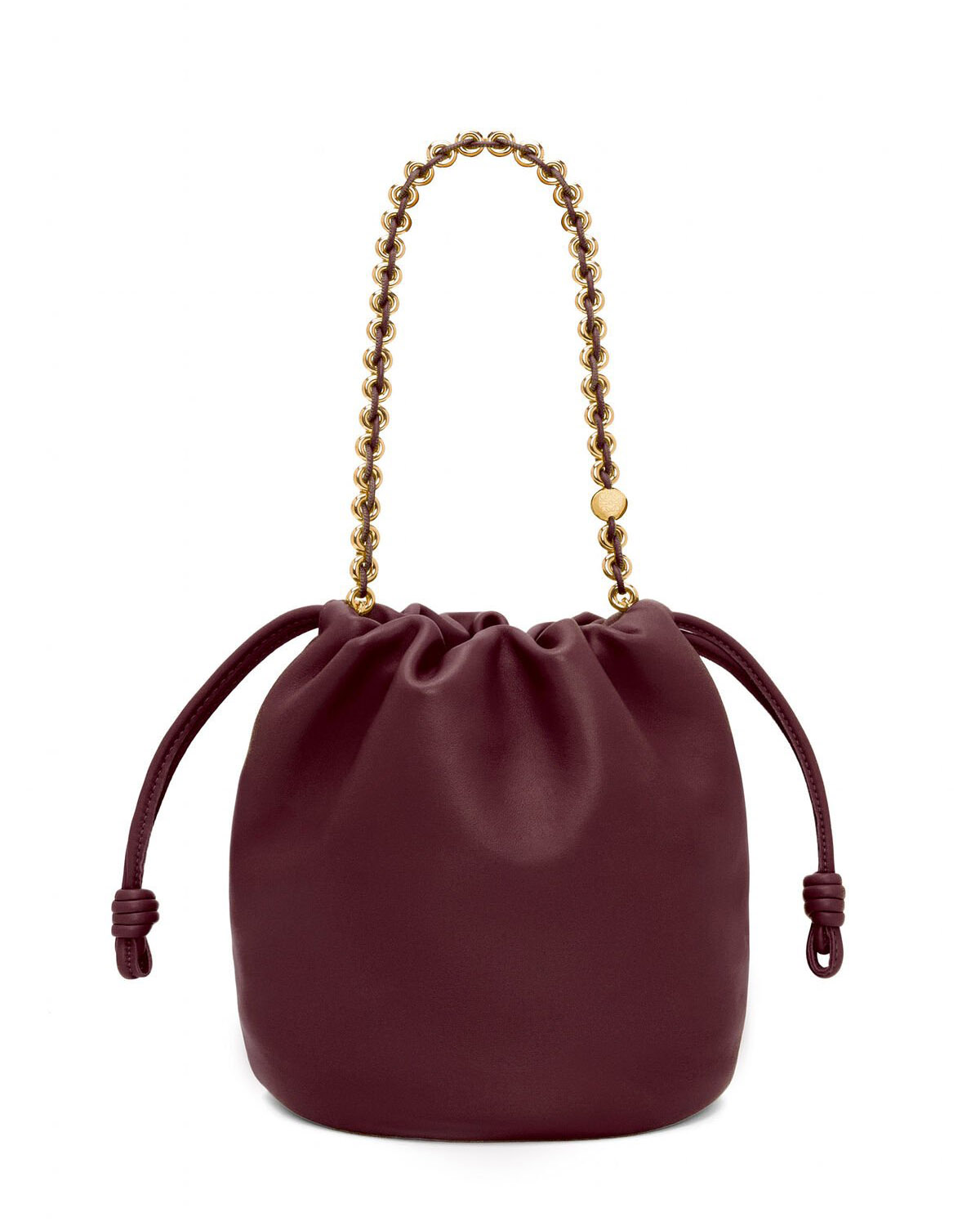 LOEWE Flamenco Purse Bucket In Mellow Nappa Lambskin - Dark Burgundy