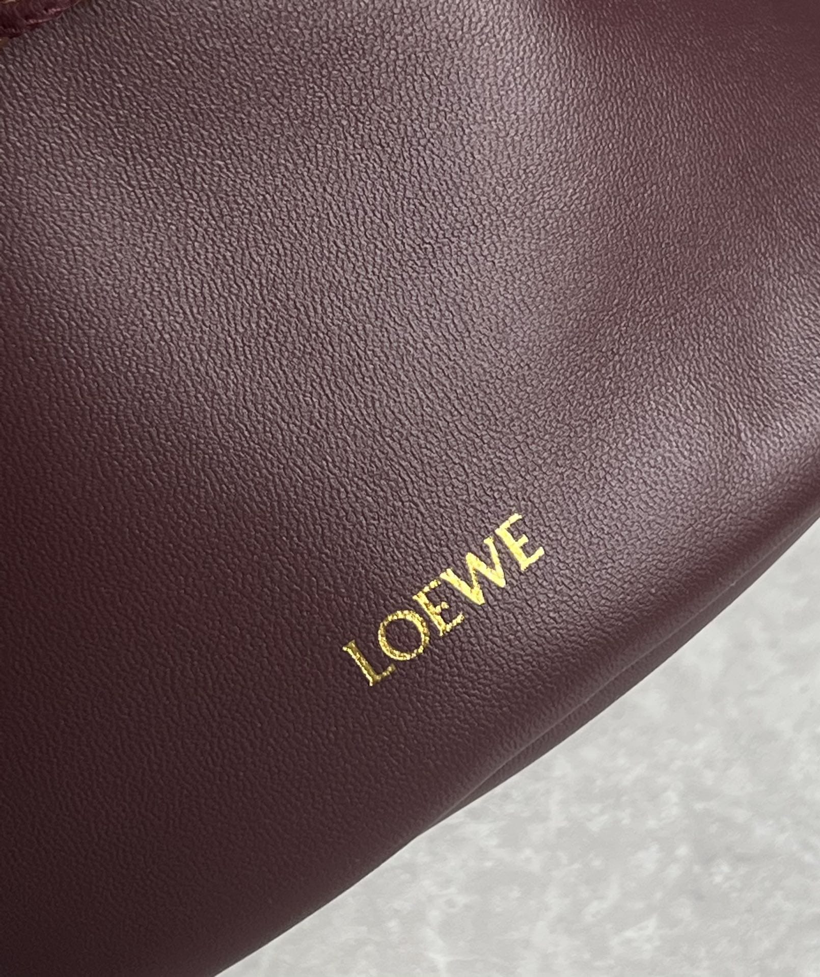 LOEWE Flamenco Purse Bucket In Mellow Nappa Lambskin - Dark Burgundy